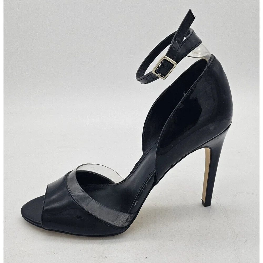 SAKS Fifth Avenue Ave Stilleto High Heel Leather Dress Party Open Toe Shoes 7.5